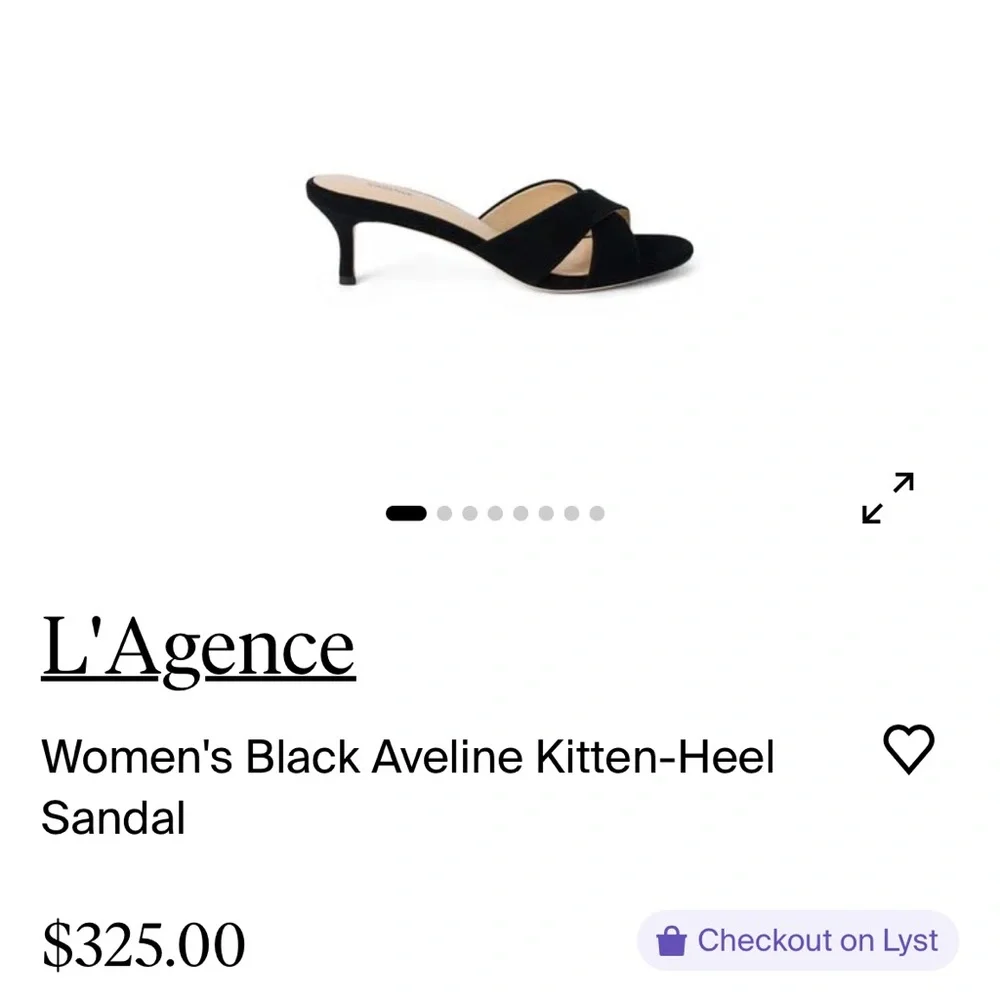 L'AGENCE Black Aveline Kitten-Heel Sandals - Picture 1 of 4